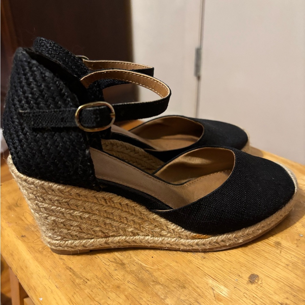 Black Wedge Espadrilles - Picture 2 of 7